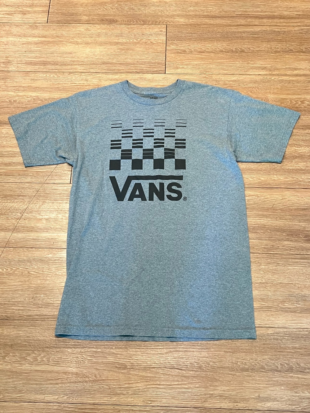 Vans Men's Gray Heather Tee with Black Checker Logo